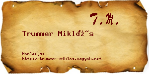 Trummer Miklós névjegykártya